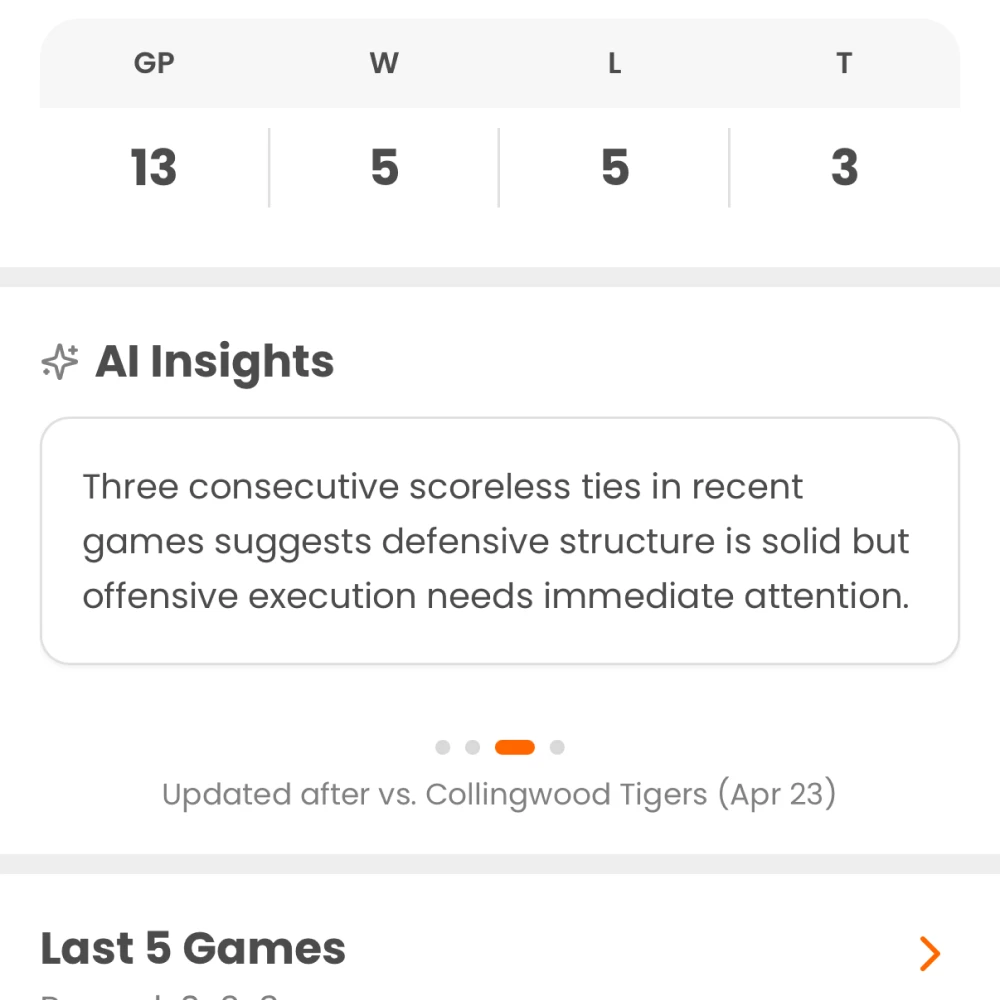 Post-game AI coaching insights card