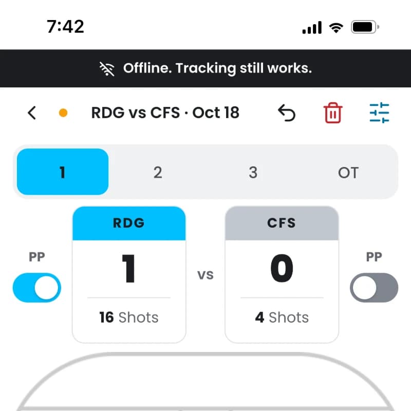Live tracker offline, with the bar that says tracking still works